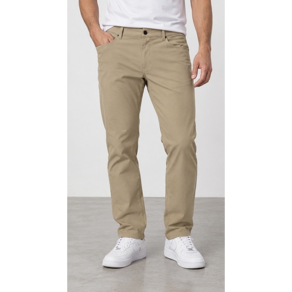 Lululemon ABC 5 Pocket Pants Mens 36 Tan Khaki 31" Inseam Straight Classic #24